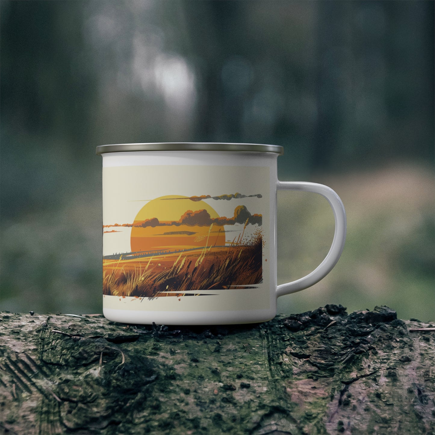 Vintage Vibes American Bison/ Buffalo Enamel Camping Mug