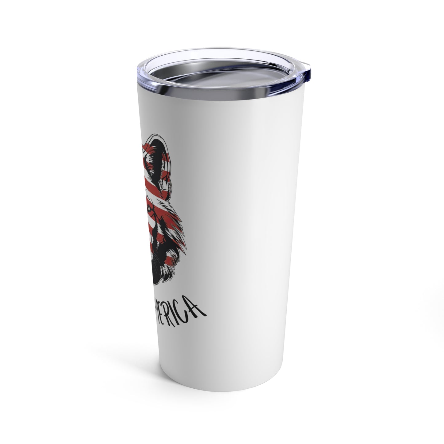 Patriotic ReWild America Flag Wolf Tumbler 20oz