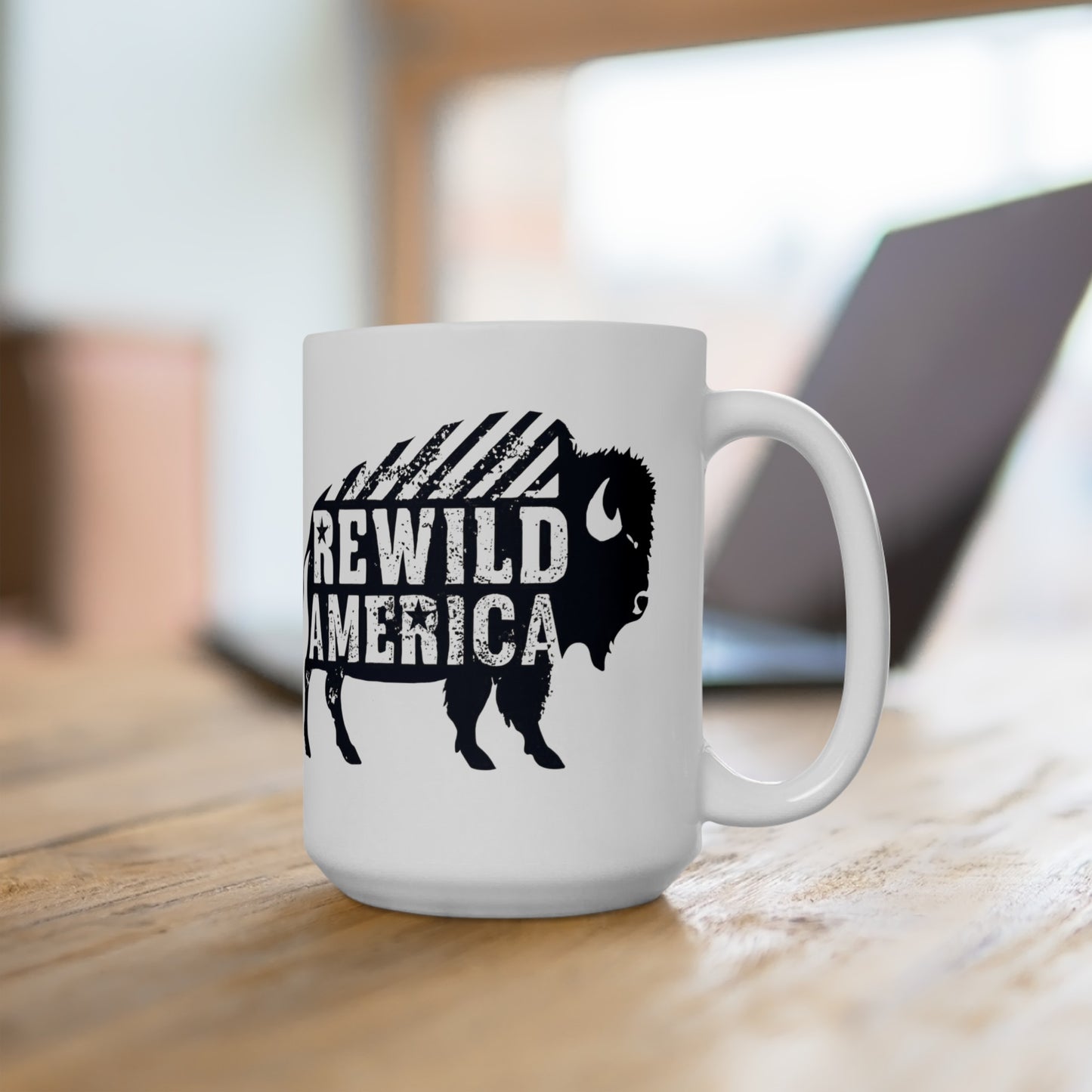 Rewild America American Bison/BuffaloCeramic Mug, (11oz, 15oz)