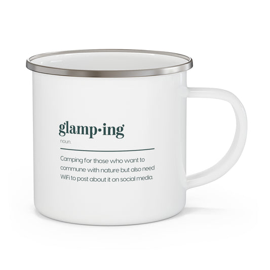 glamping definition Enamel Camping Mug