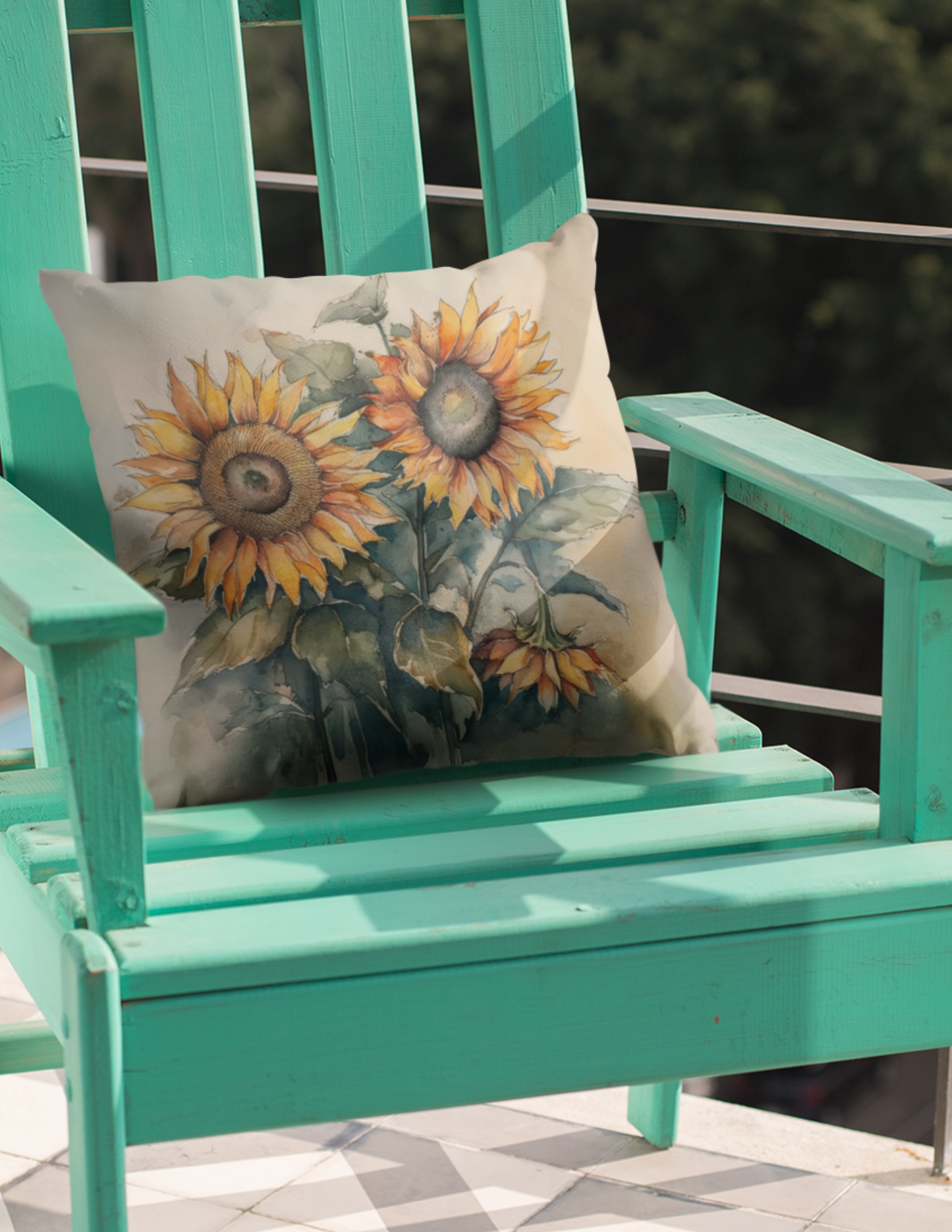 Moody Sunflowers Spun Polyester Square Pillow