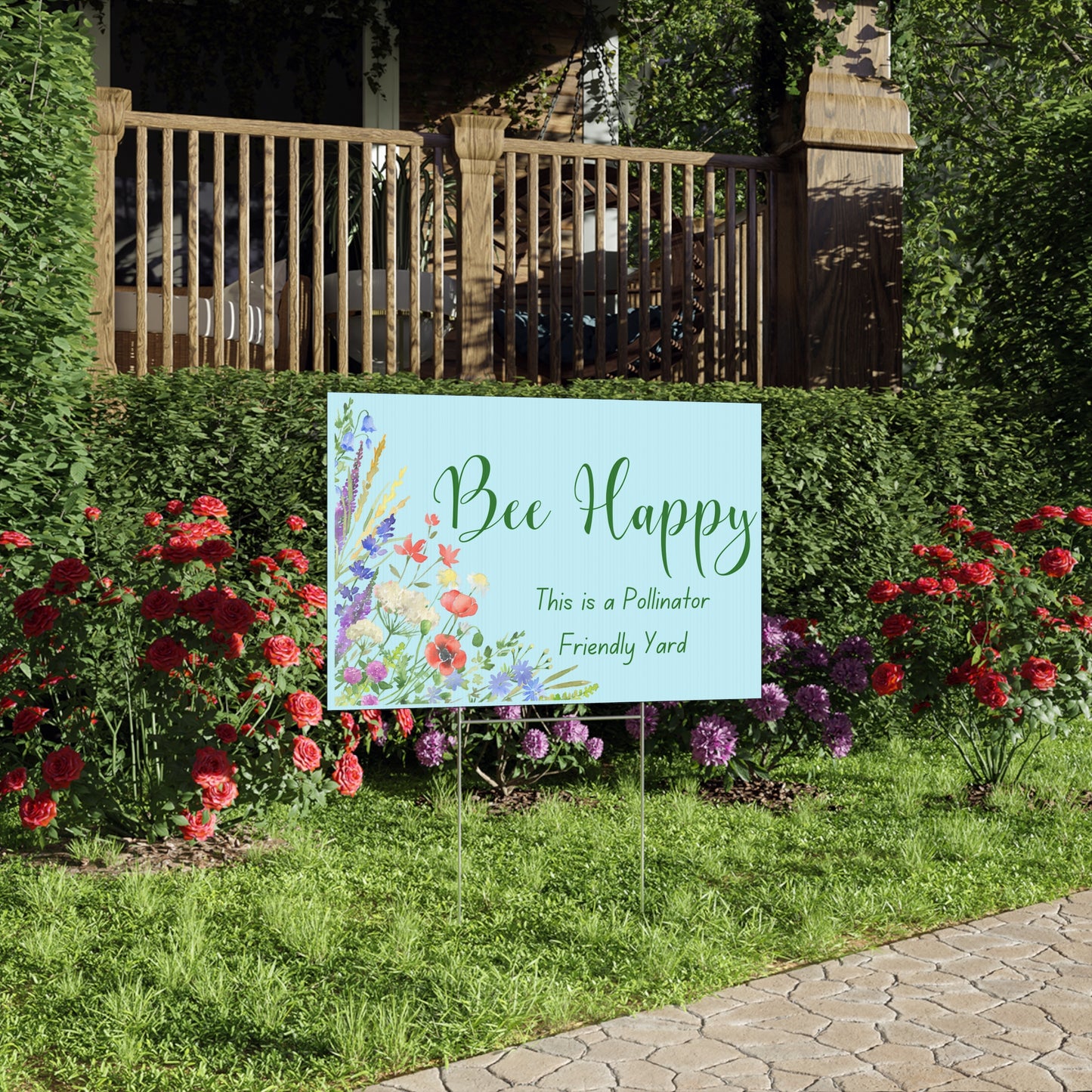 Bee Happy Yard Sign