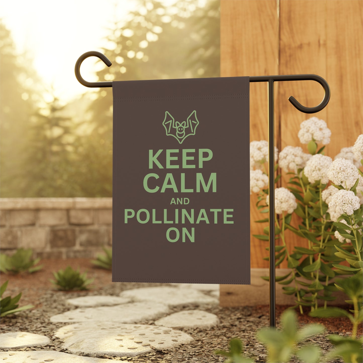 Keep Calm and Pollinate on Bat Garden & House Banner