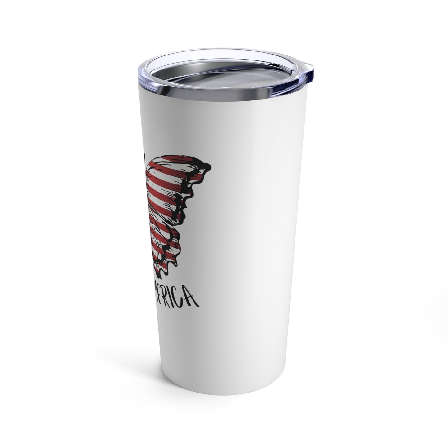 Patriotic ReWild America Flag Butterfly Tumbler 20oz