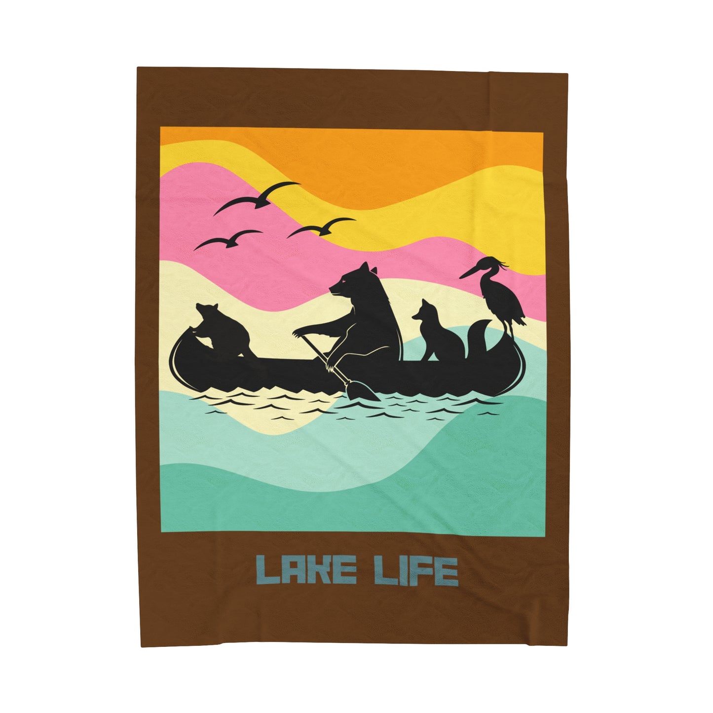 Lake Life Velveteen Plush Blanket