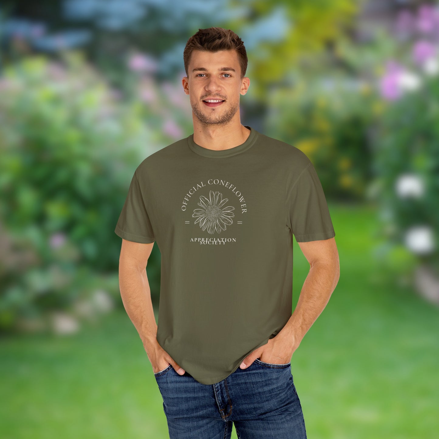 Official Coneflower Appreciation Society Unisex Garment-Dyed T-shirt