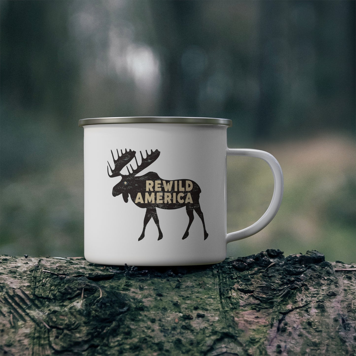 ReWild America Moose Enamel Camping Mug