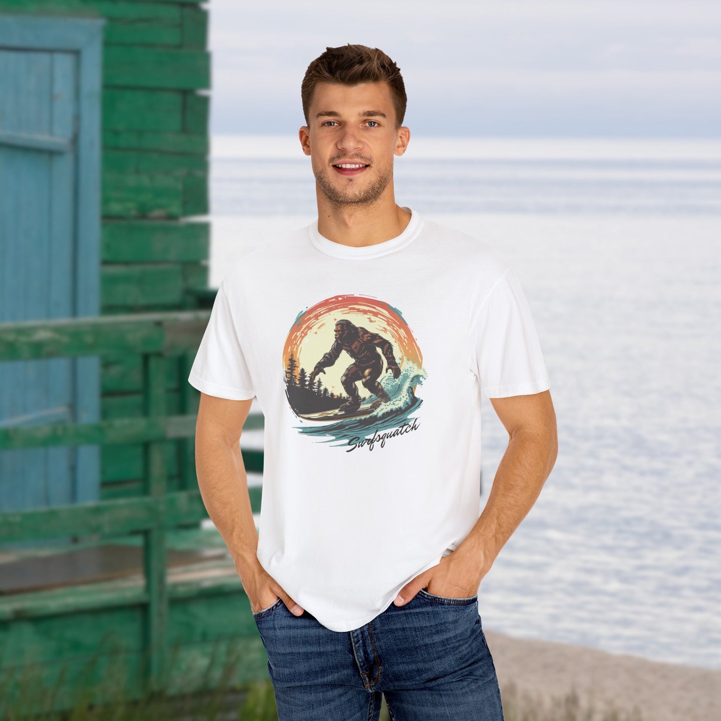 Vintage Vibes SurfSquatch Unisex Garment-Dyed T-shirt