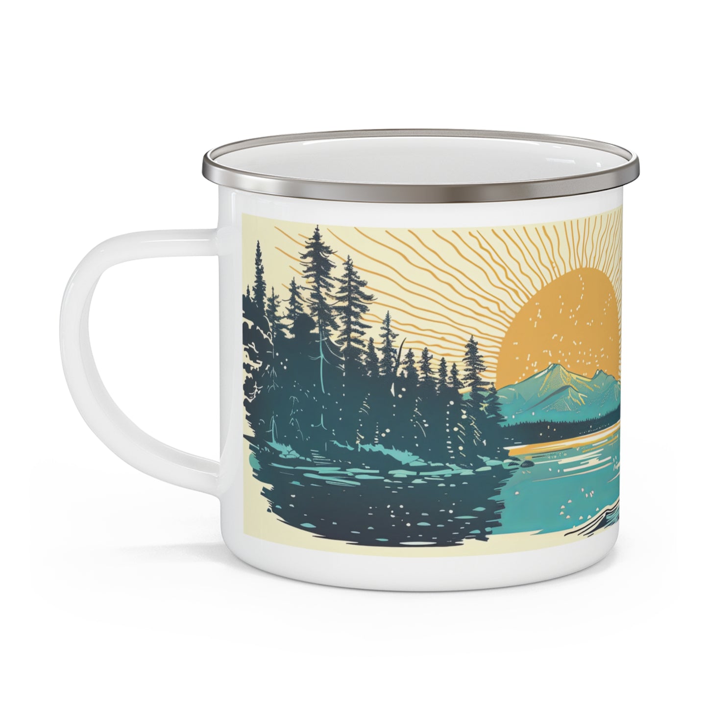 Vintage Vibes Bear Lake Enamel Camping Mug