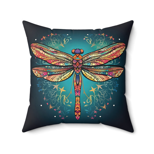 Dragonfly Glow Spun Polyester Square Pillow