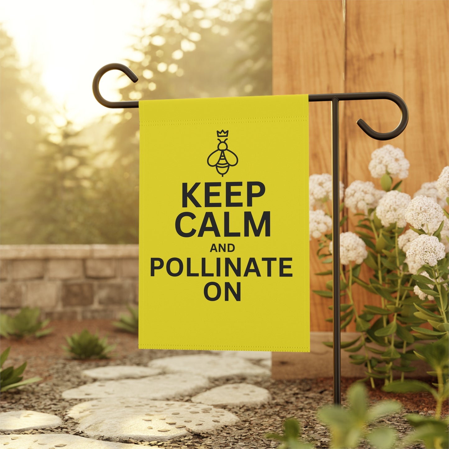 Keep Calm and Pollinate On Bee Garden & House Banner