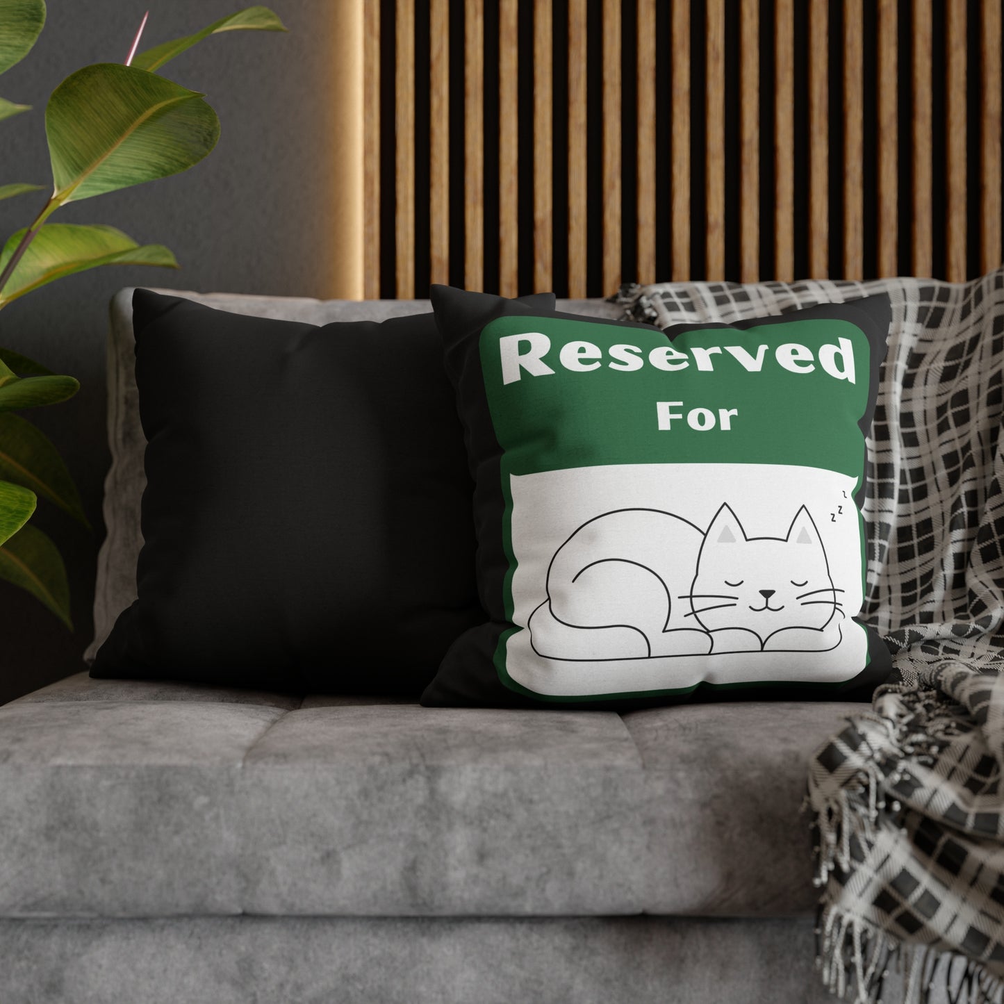 Reserved for Napping Cat Spun Polyester Square Pillow Case