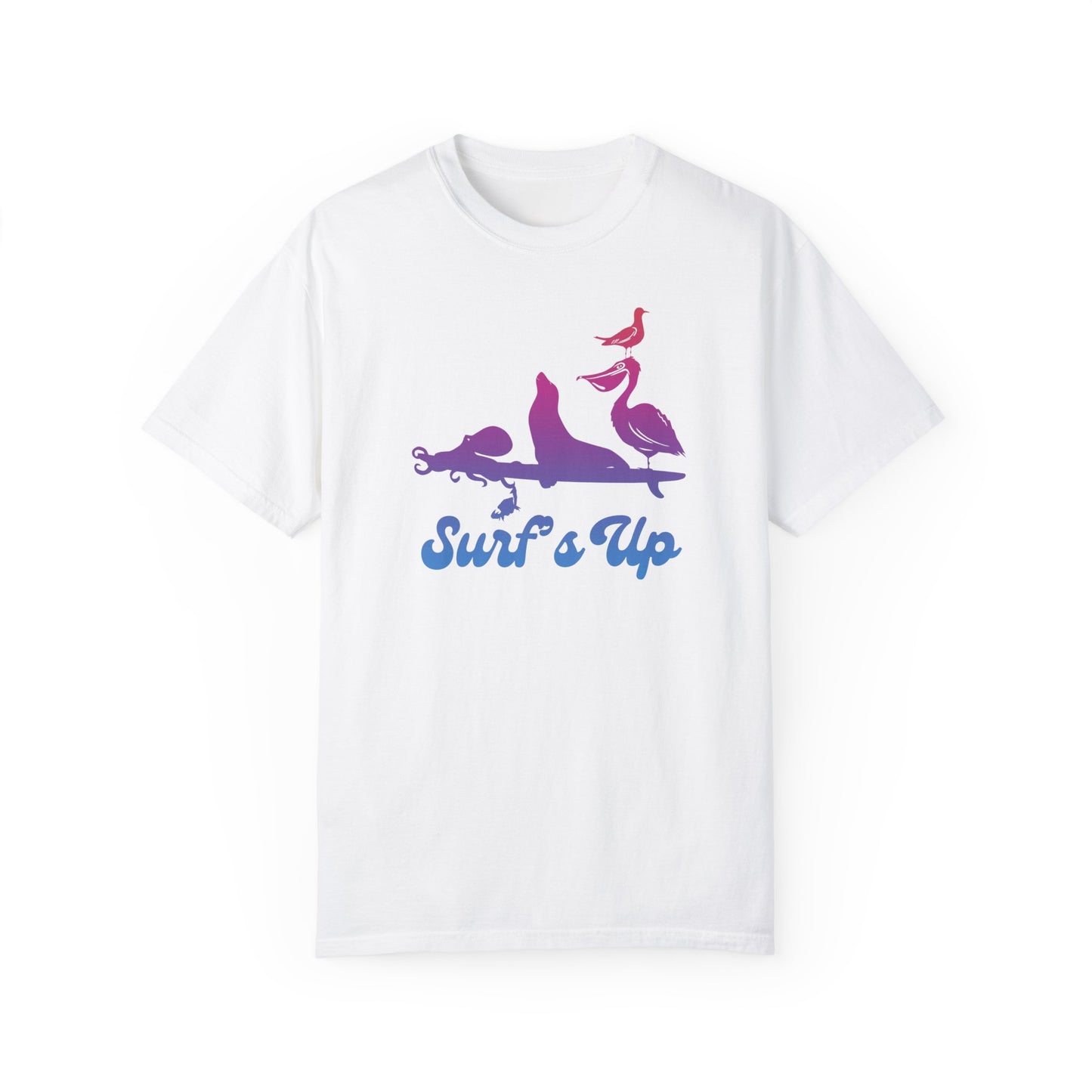 Surfs Up Vintage 80's Inspired Unisex Garment-Dyed T-shirt