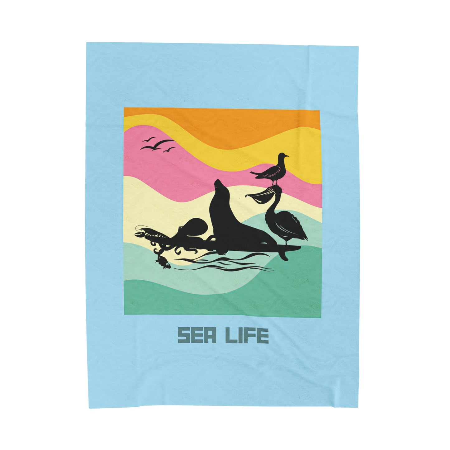 Sea Life Velveteen Plush Blanket