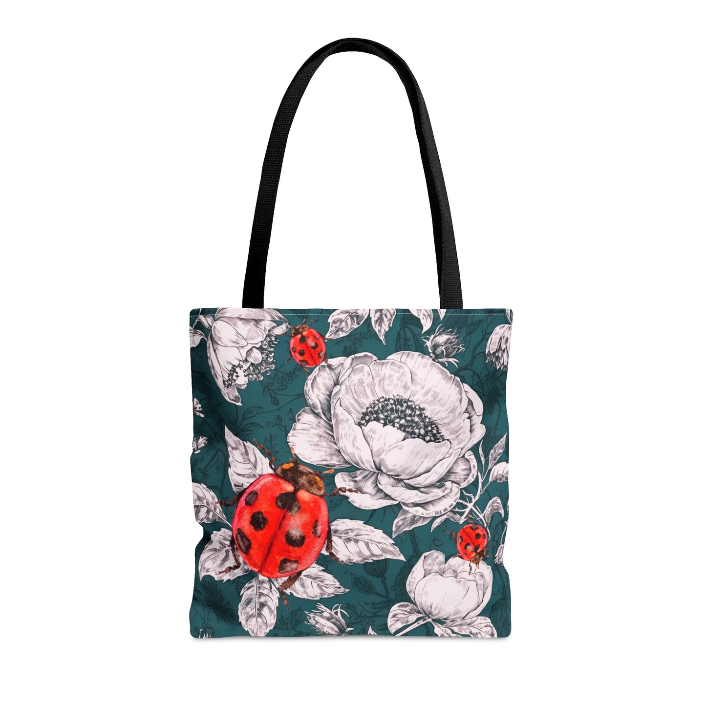 Ladybug Green Toile Tote Bag