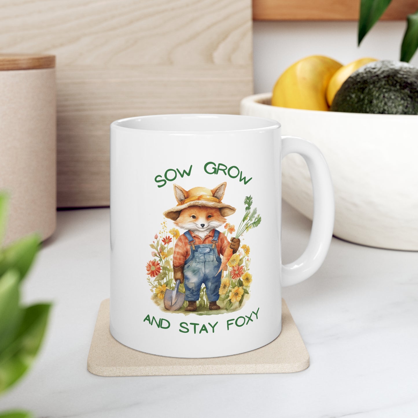 Sow, Grow and Stay Foxy Ceramic Mug