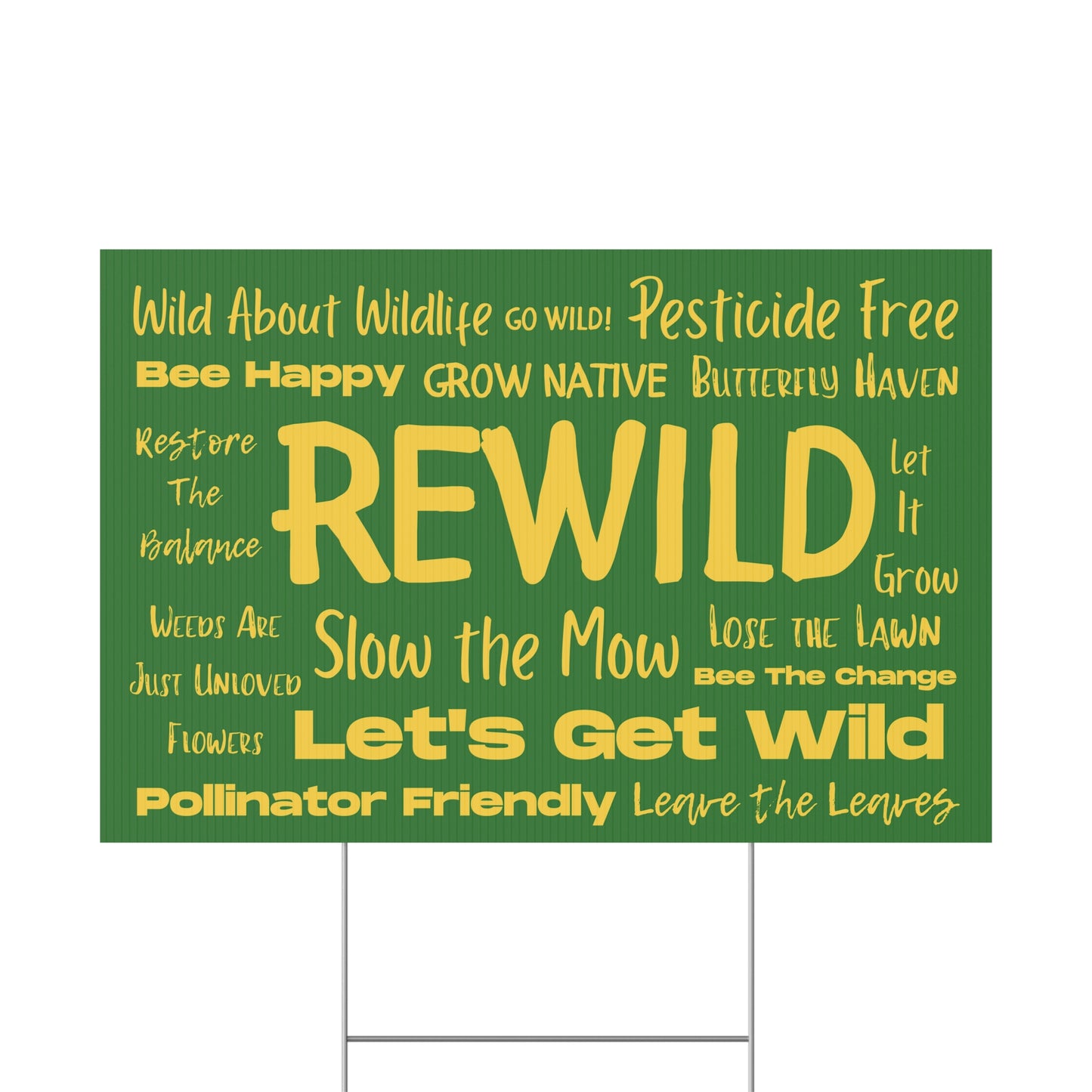 Rewind Green Plastic Yard Sign