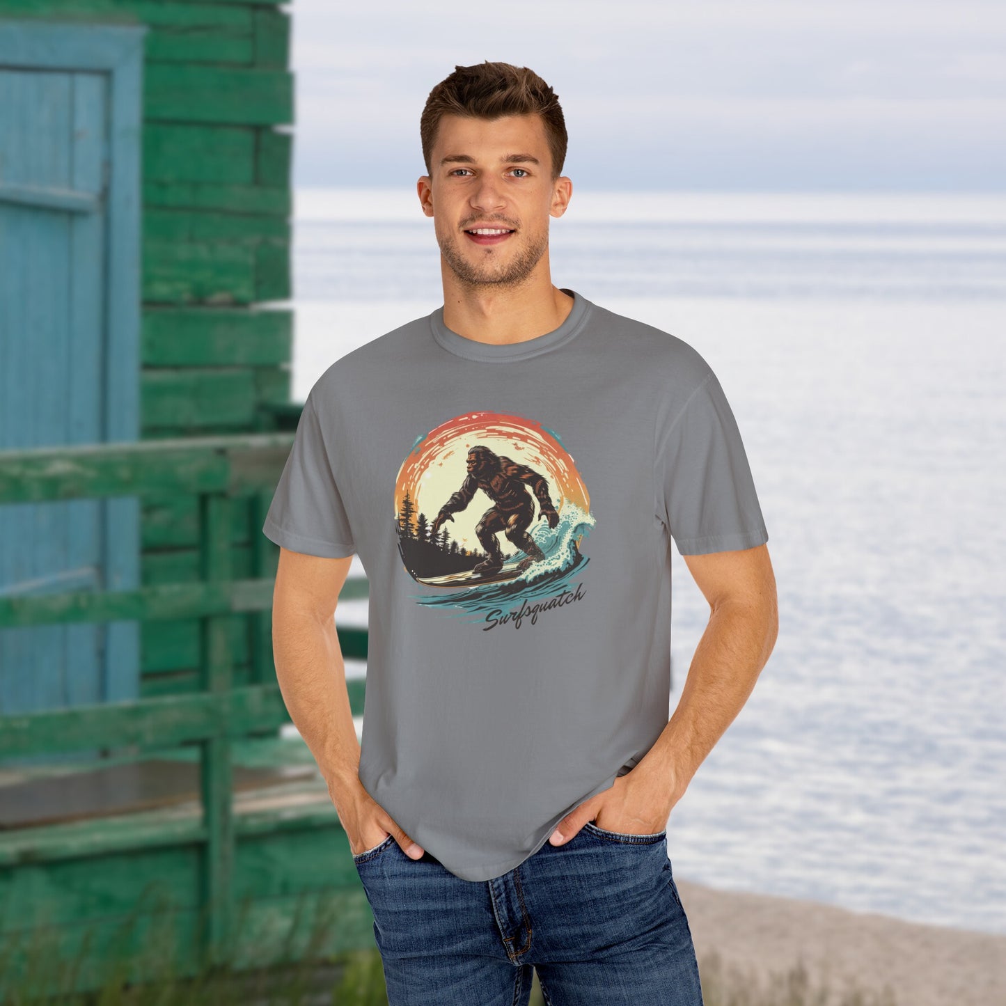 Vintage Vibes SurfSquatch Unisex Garment-Dyed T-shirt