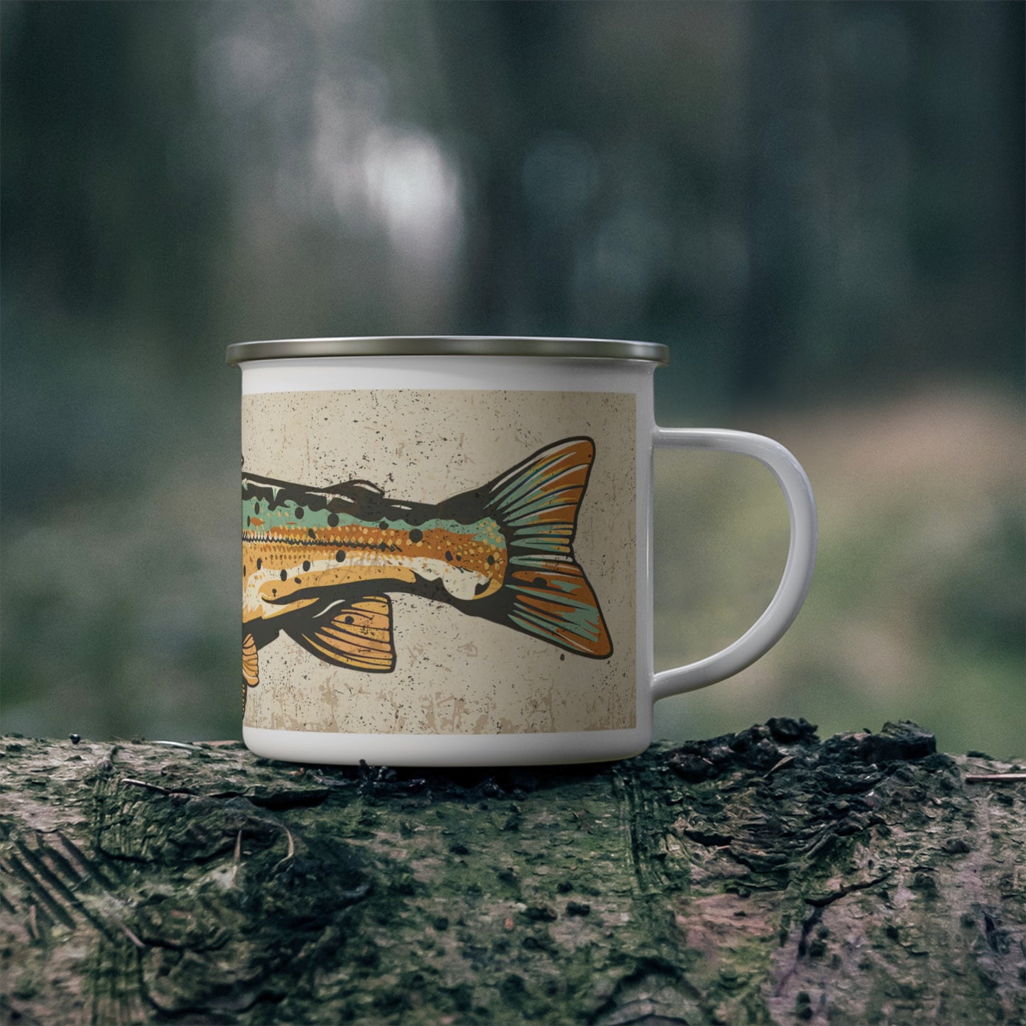 Rainbow Trout Enamel Camping Mug