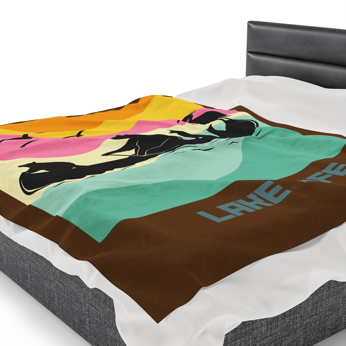 Lake Life Velveteen Plush Blanket