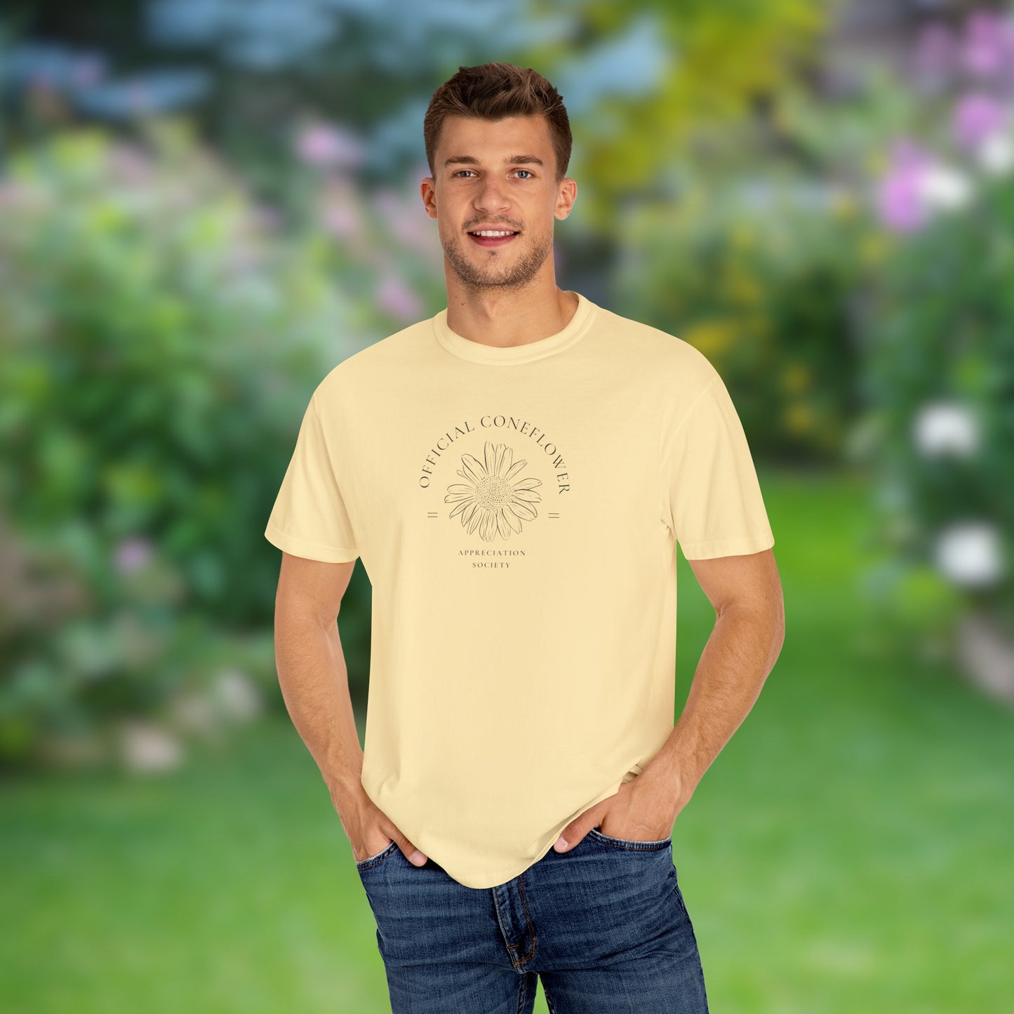 Official Coneflower Appreciation Society Unisex Garment-Dyed T-shirt