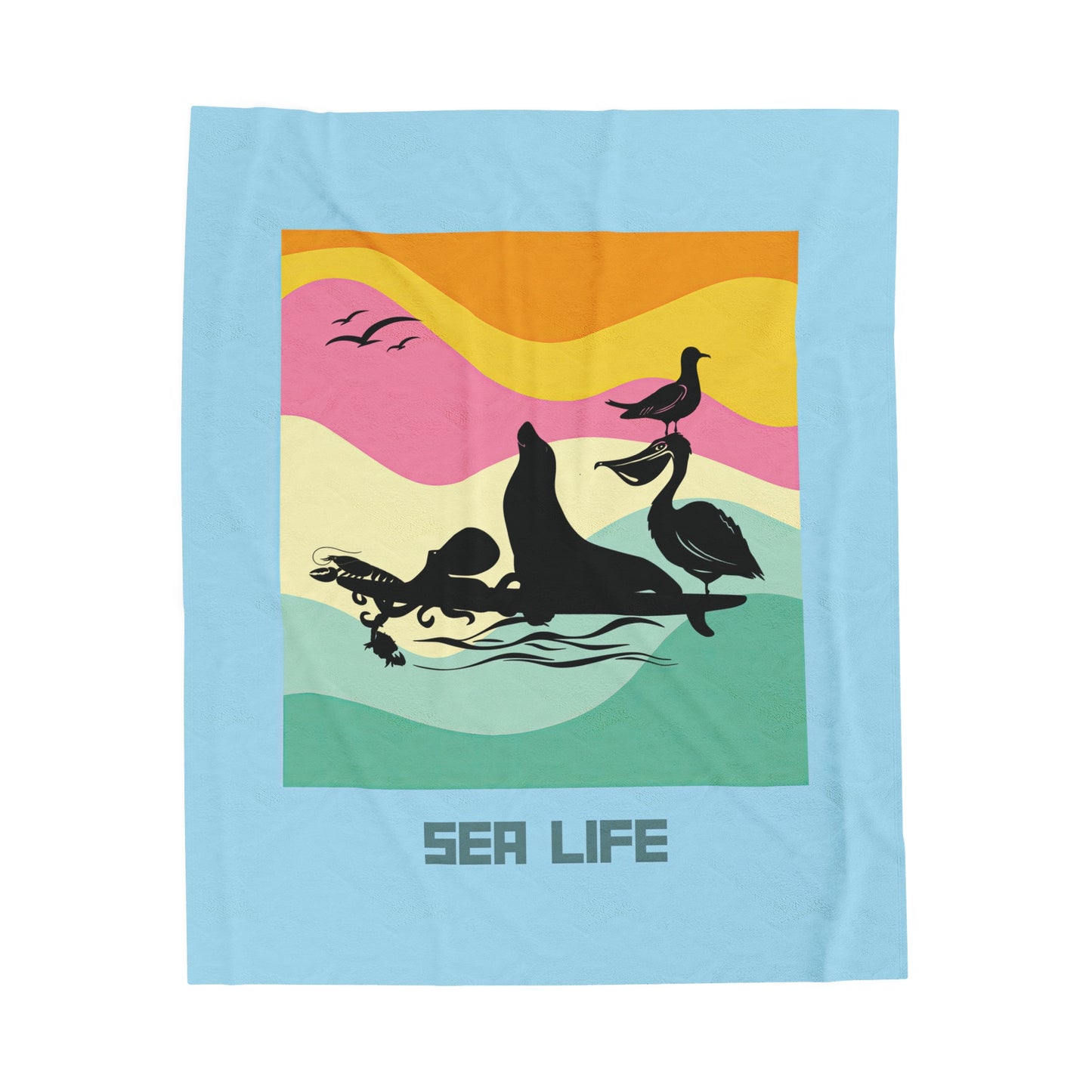 Sea Life Velveteen Plush Blanket