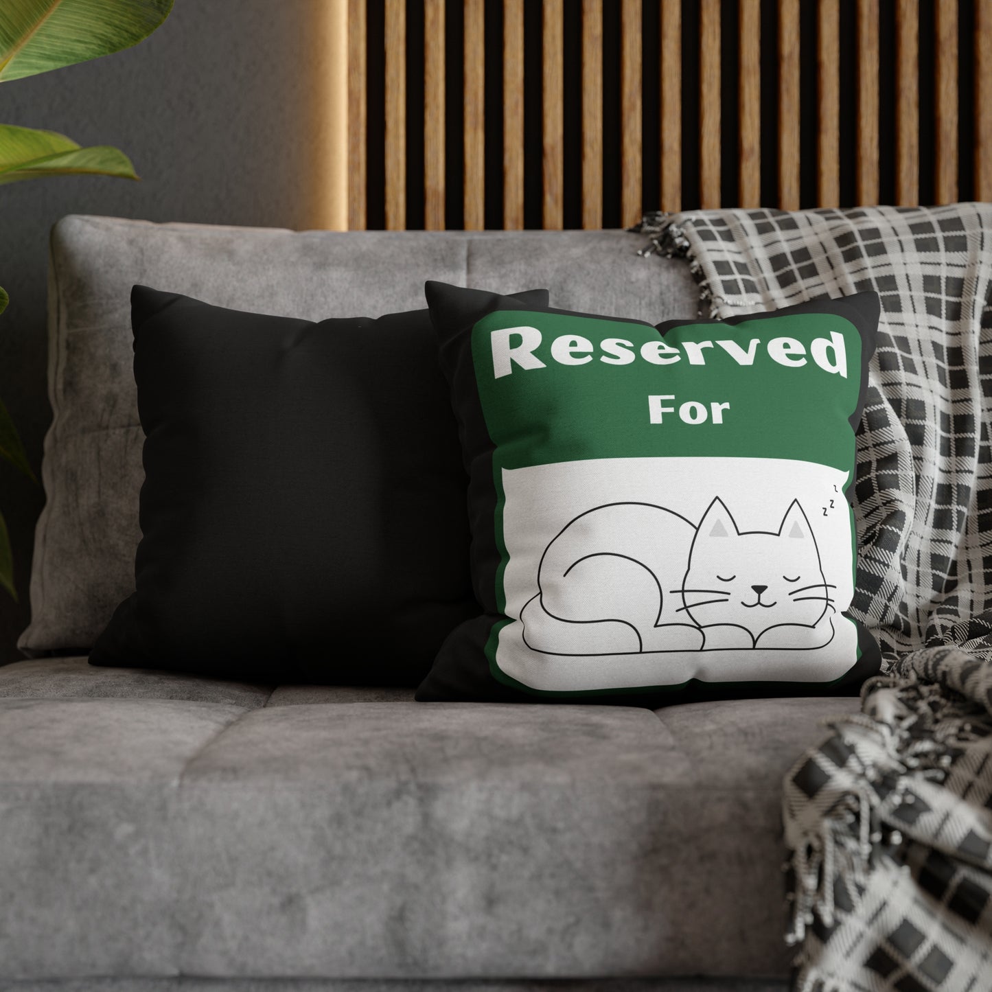 Reserved for Napping Cat Spun Polyester Square Pillow Case