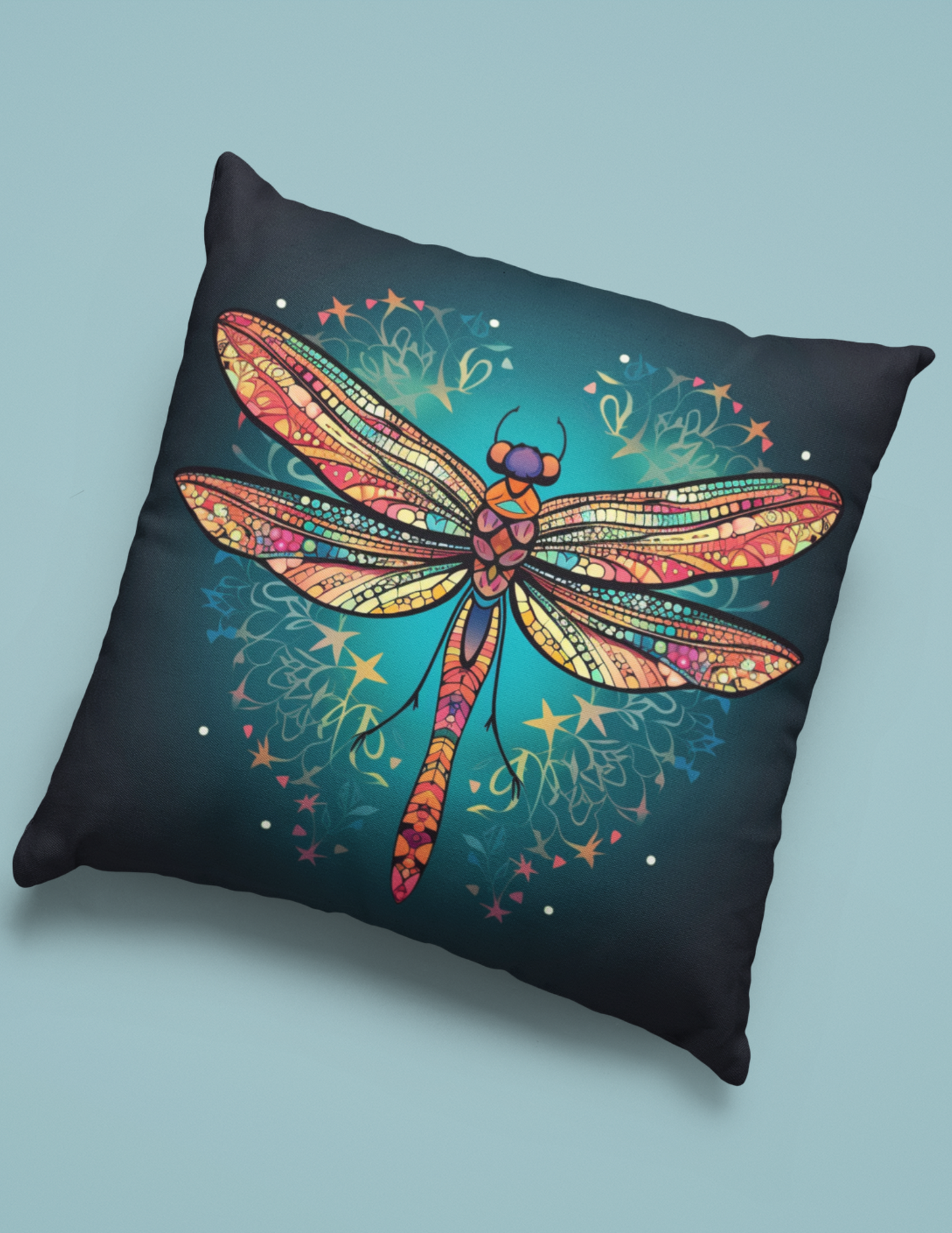 Dragonfly Glow Spun Polyester Square Pillow