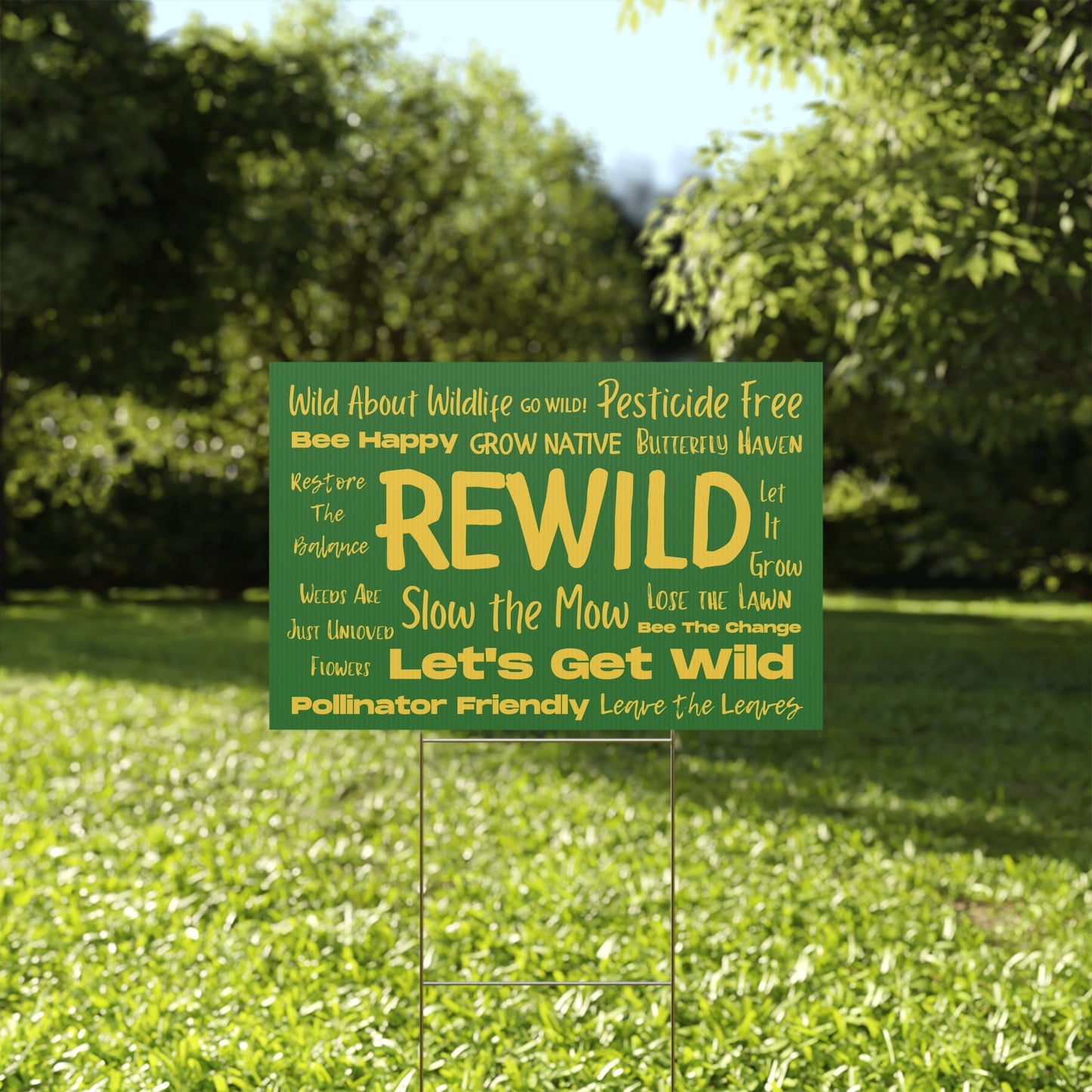 Rewind Green Plastic Yard Sign