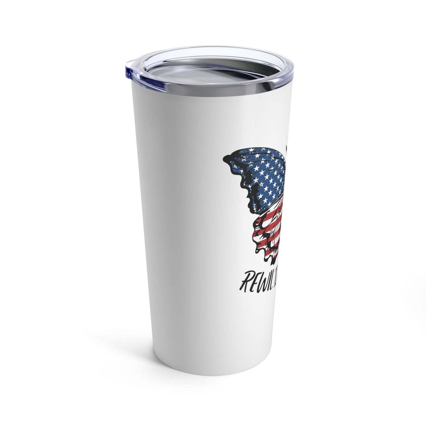 Patriotic ReWild America Flag Butterfly Tumbler 20oz