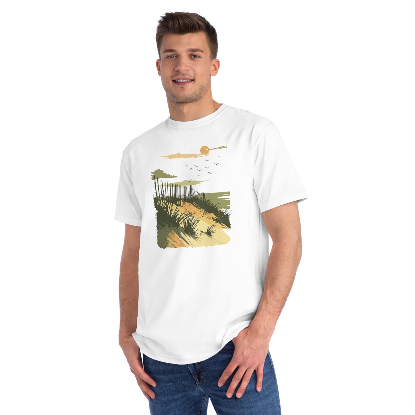 Vintage Beach Dunes Organic Unisex Classic T-Shirt