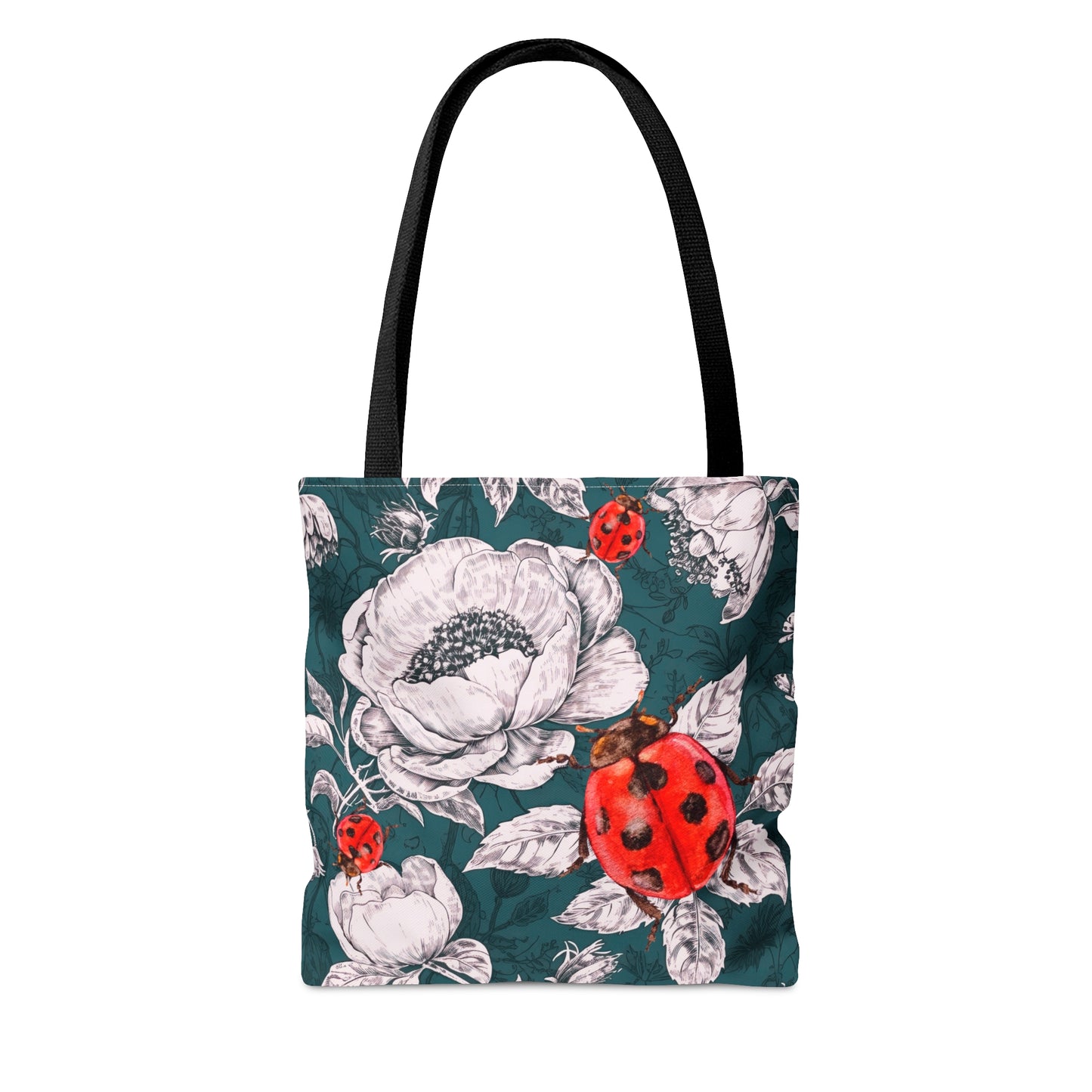 Ladybug Green Toile Tote Bag