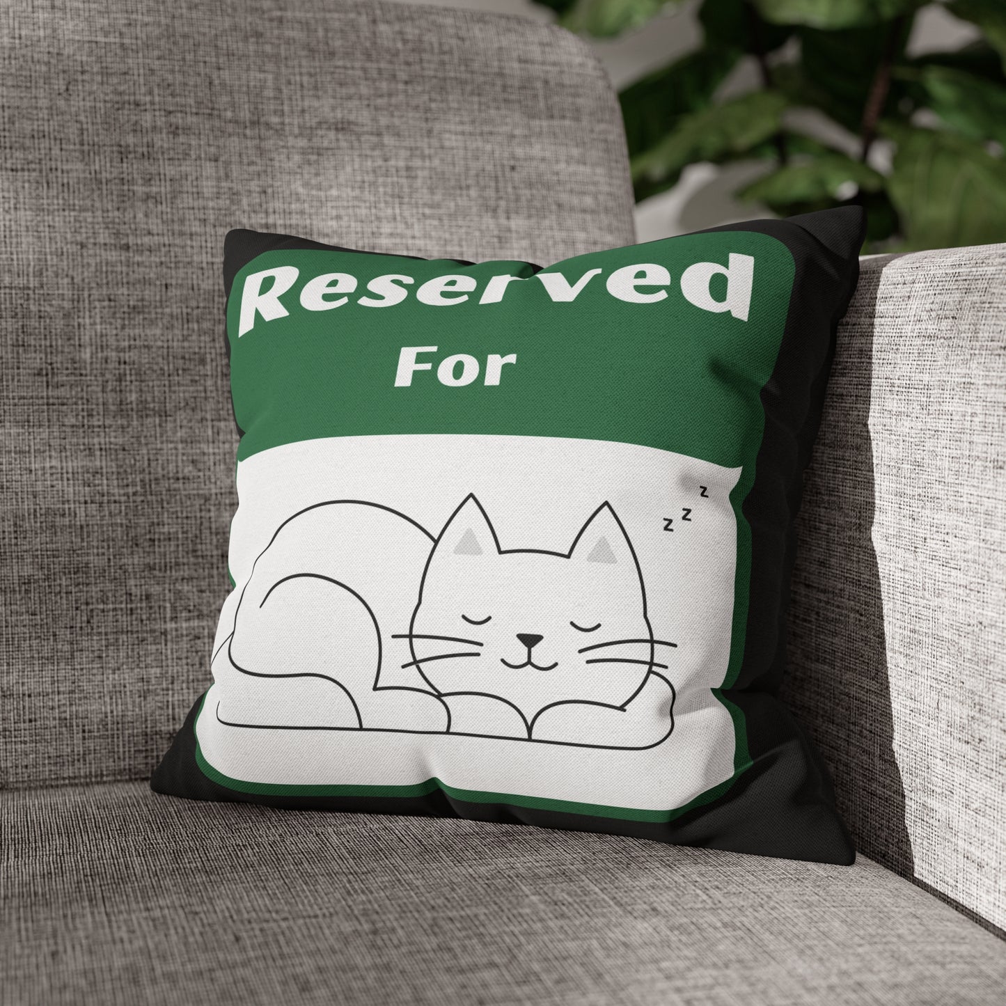 Reserved for Napping Cat Spun Polyester Square Pillow Case