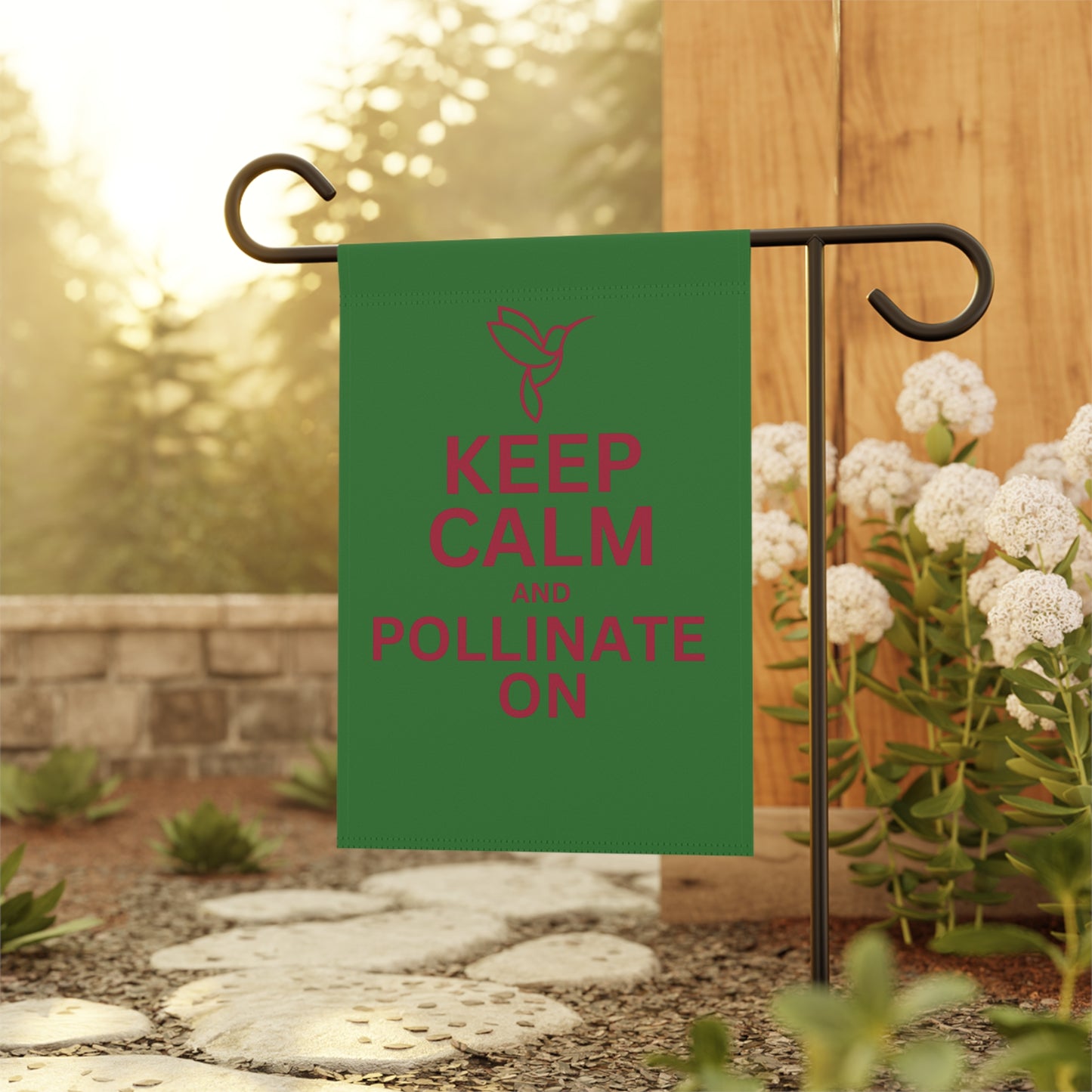 Keep Calm and Pollinate On Hummingbird Garden & House Banner