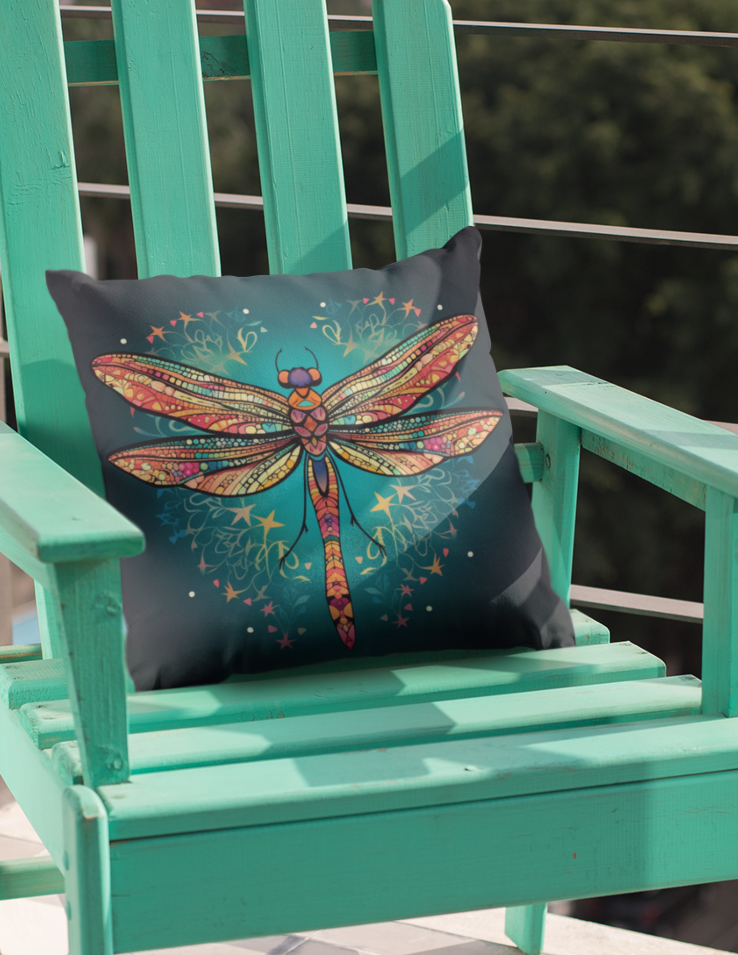 Dragonfly Glow Spun Polyester Square Pillow