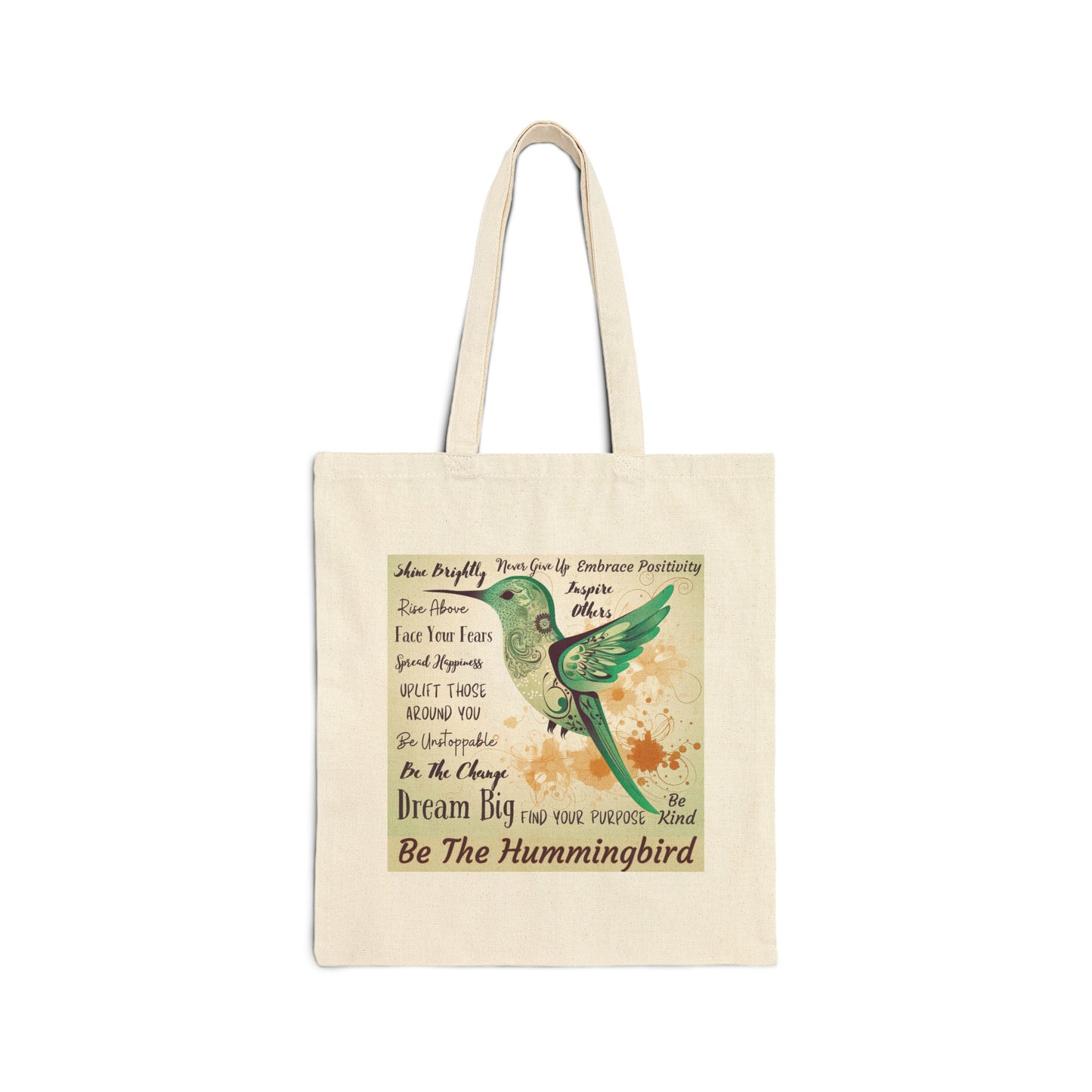 Be the Hummingbird Inspirational Cotton Canvas Tote Bag