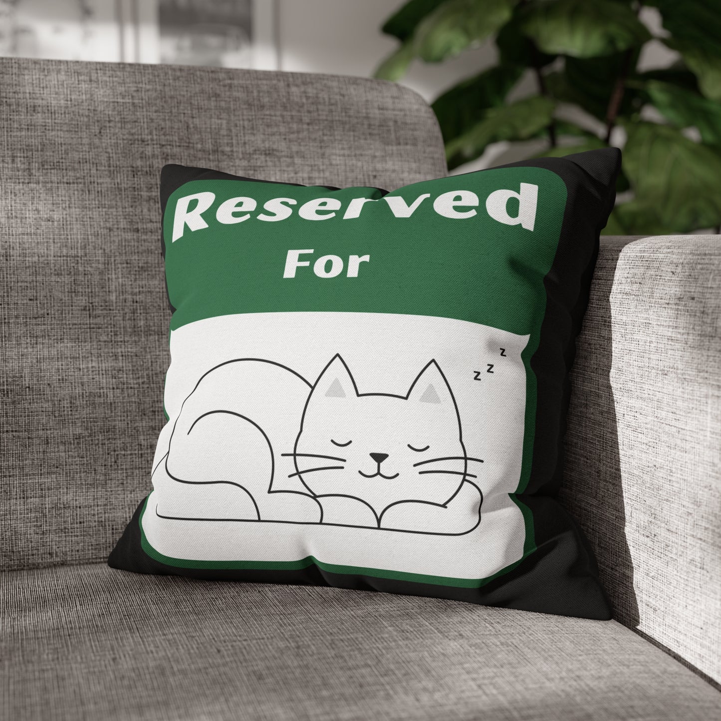 Reserved for Napping Cat Spun Polyester Square Pillow Case