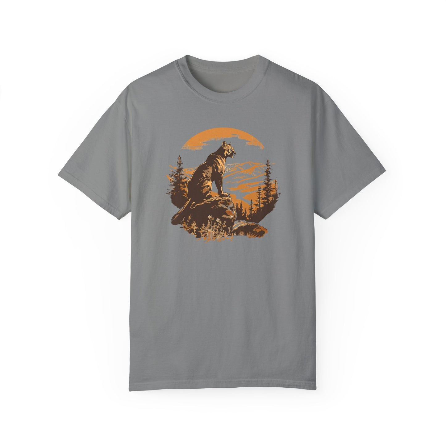 Vintage Vibes Mountain Lion Unisex Garment-Dyed T-shirt