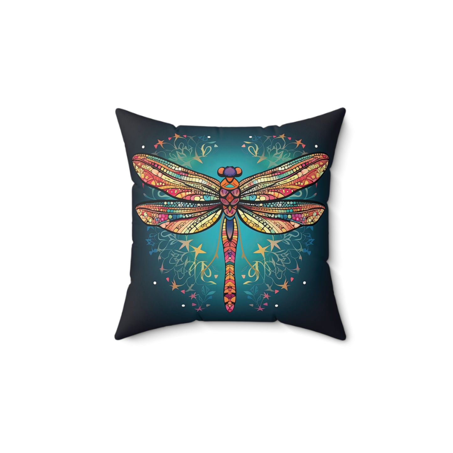 Dragonfly Glow Spun Polyester Square Pillow