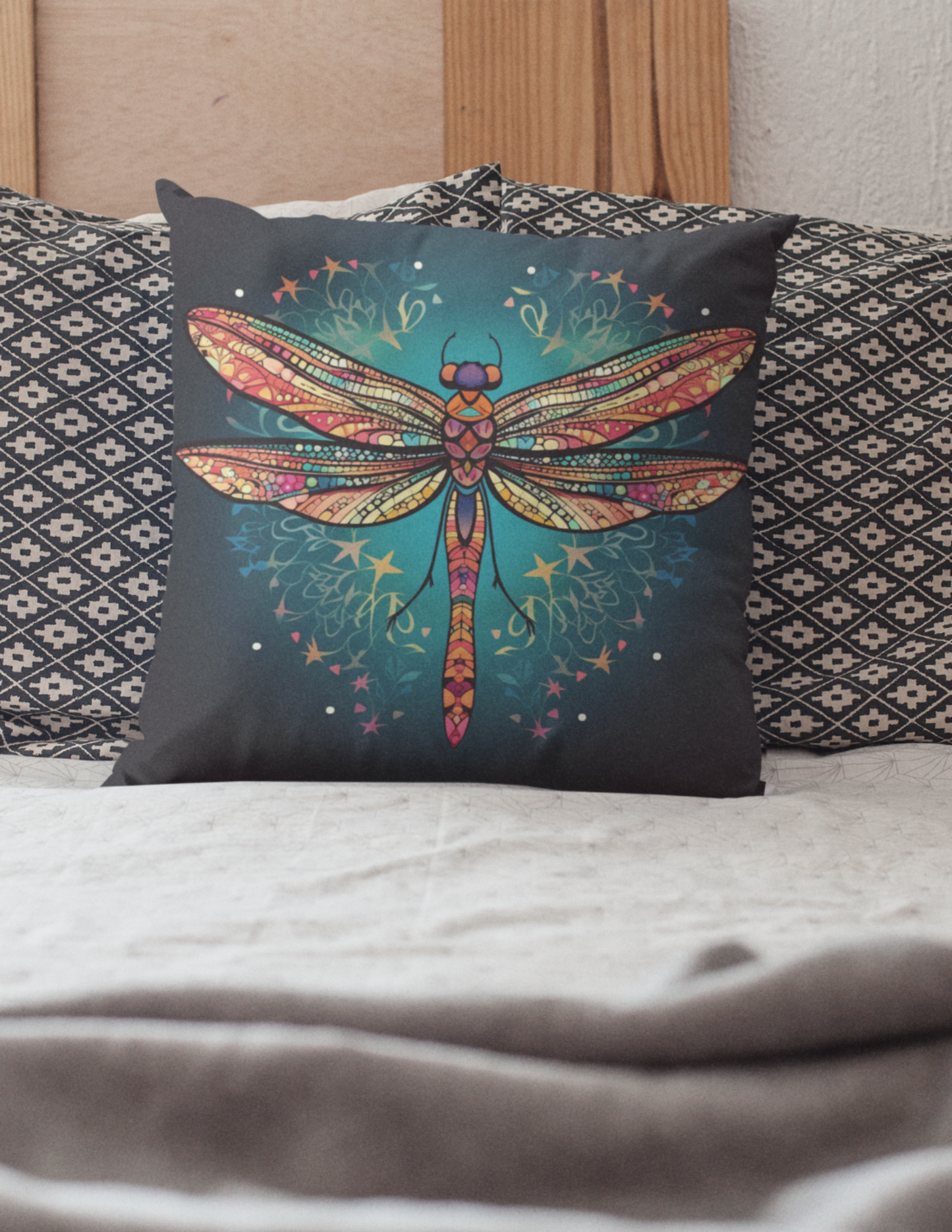 Dragonfly Glow Spun Polyester Square Pillow