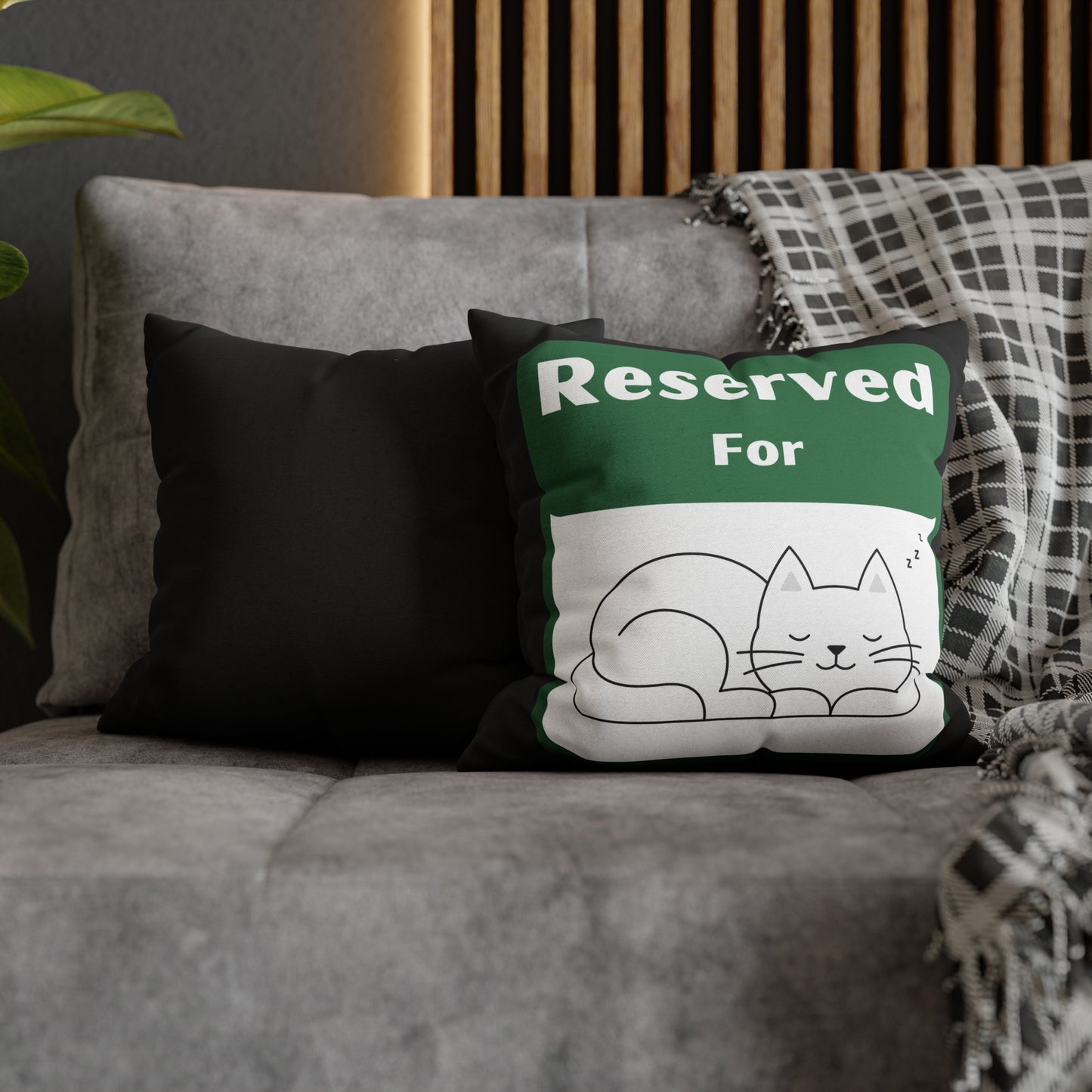 Reserved for Napping Cat Spun Polyester Square Pillow Case