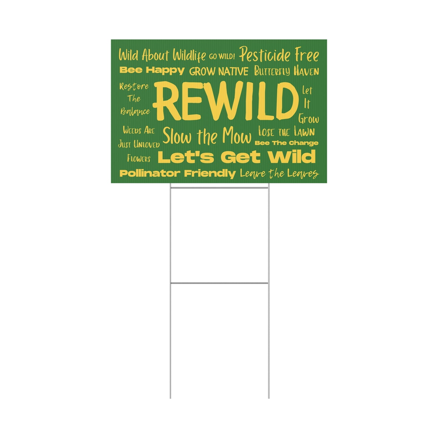 Rewind Green Plastic Yard Sign