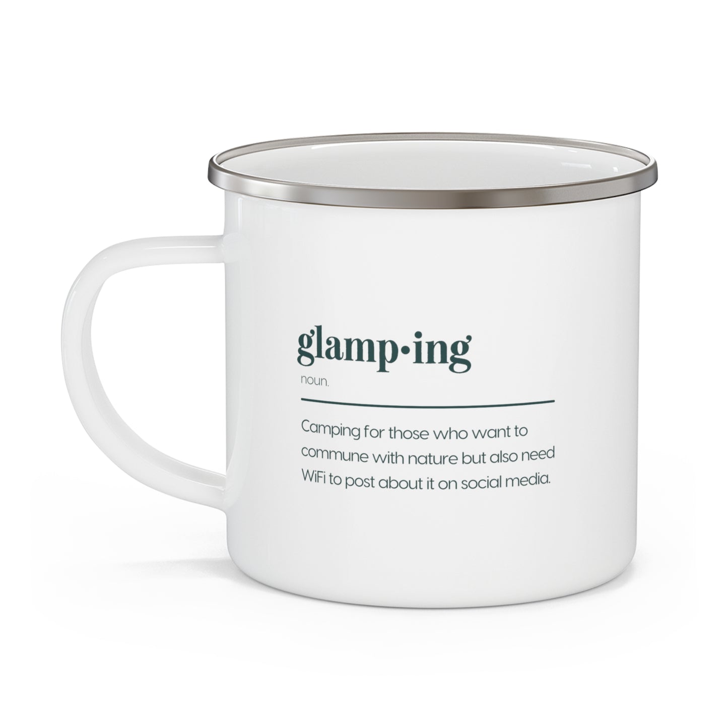 glamping definition Enamel Camping Mug