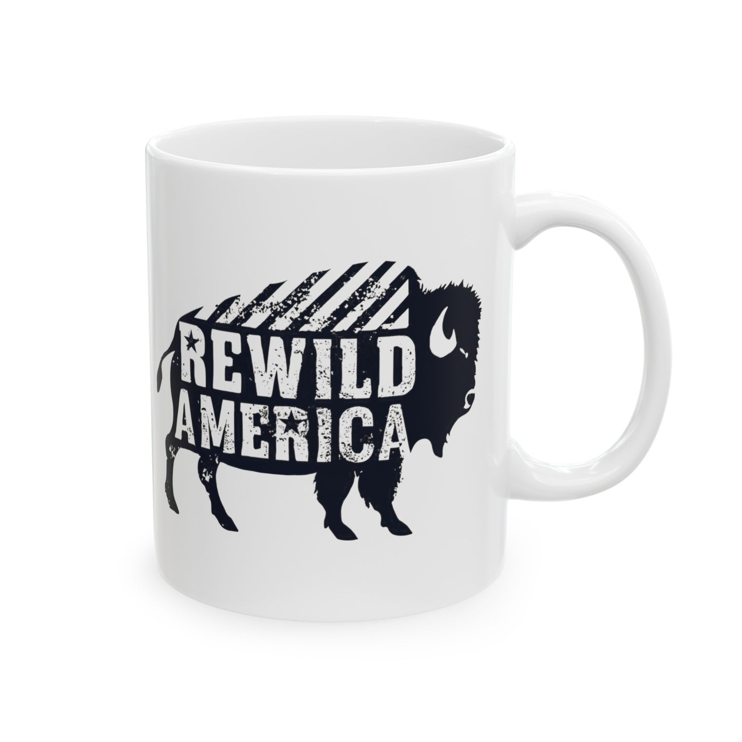 Rewild America American Bison/BuffaloCeramic Mug, (11oz, 15oz)