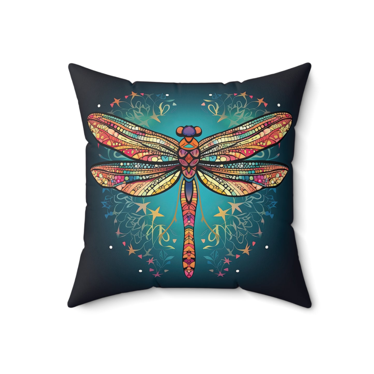 Dragonfly Glow Spun Polyester Square Pillow