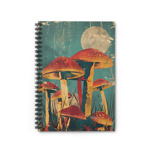 Groovin' With The Shrooms Spiral Notebook - Ruled Line