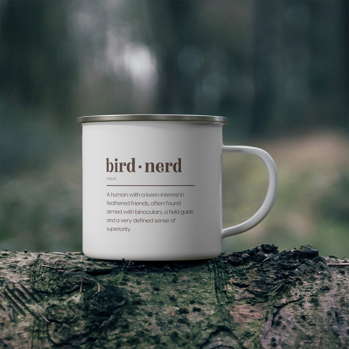 bird nerd definition Enamel Camping Mug