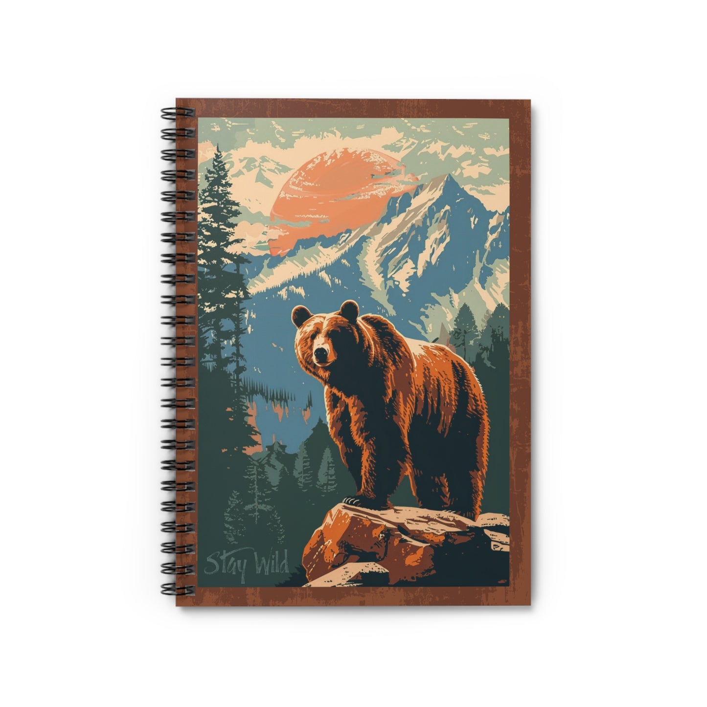 Stay Wild Grizzly Spiral Notebook - Ruled Line