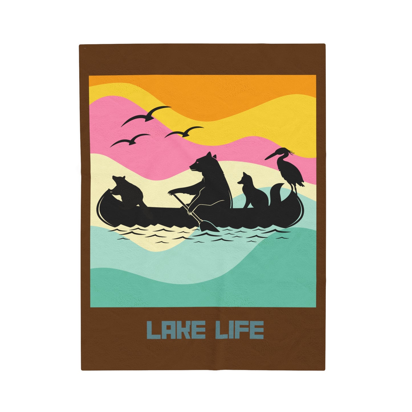 Lake Life Velveteen Plush Blanket