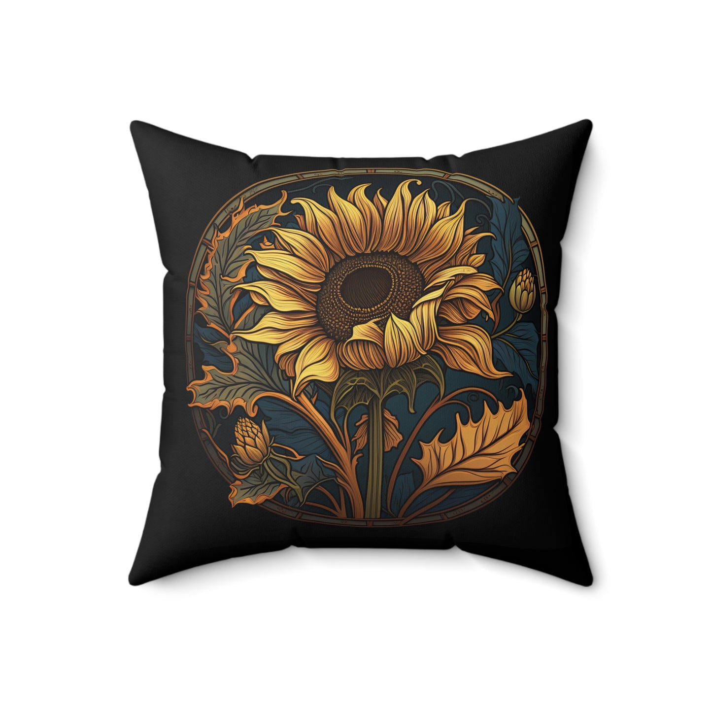 Art Nouveau Sunflower Pillow